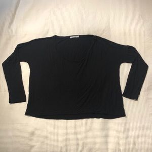 Alexander Wang Scoop Neck Relaxed Long Sleeve Tee